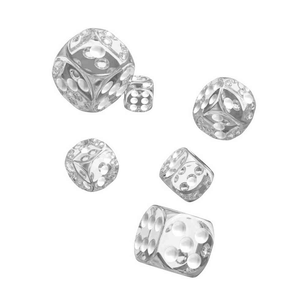 KOCKICE OAKIE DOAKIE DICE D6 16 MM TRANSLUCENT - CLEAR (12) 