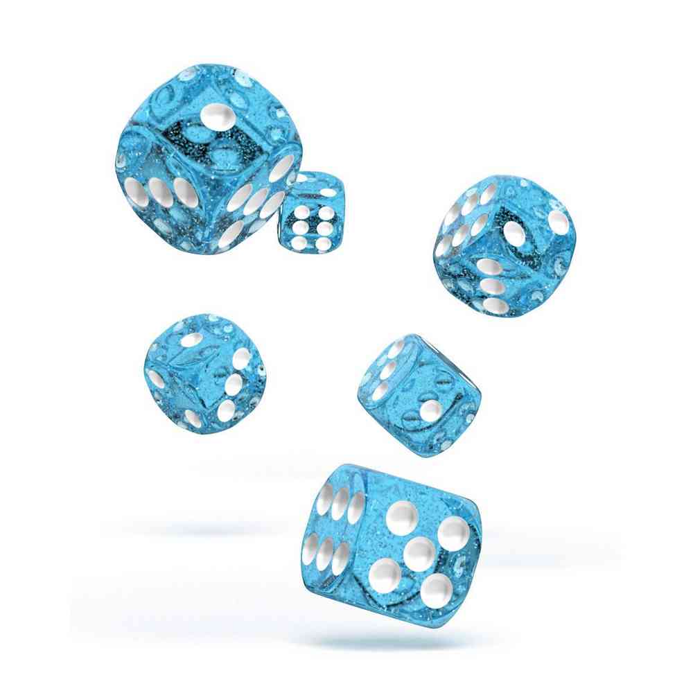 KOCKICE OAKIE DOAKIE DICE D6 16 MM SPECKLED - LIGHT BLUE (12) 