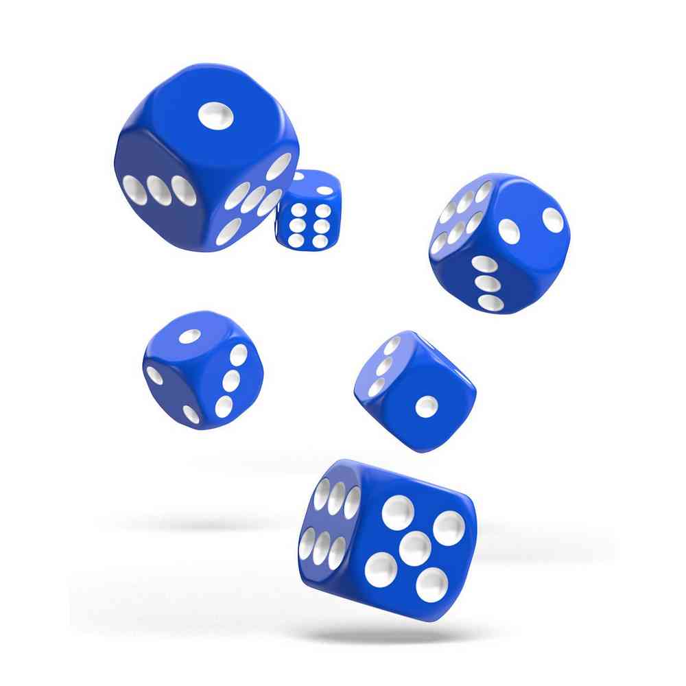 KOCKICE OAKIE DOAKIE DICE D6 16 MM SOLID - BLUE (12) 