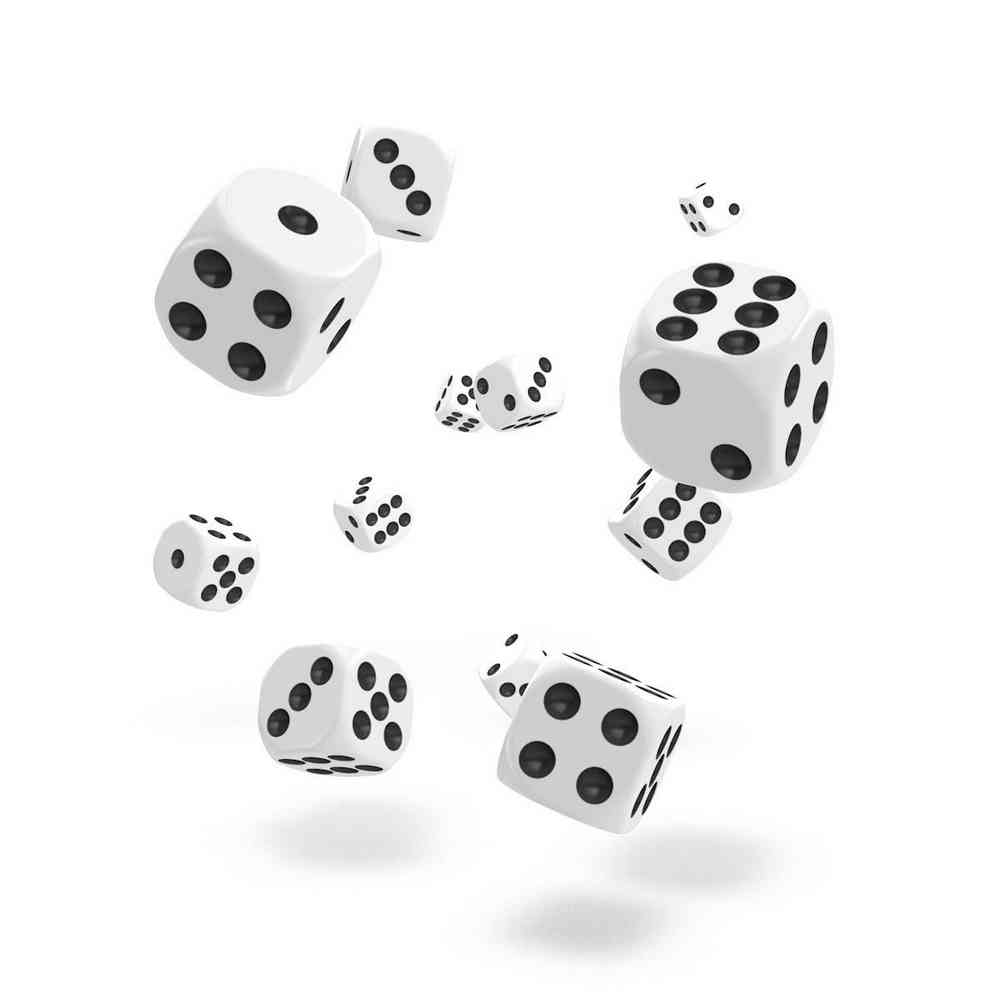 KOCKICE OAKIE DOAKIE DICE D6 DICE 12 MM SOLID - WHITE (36) 