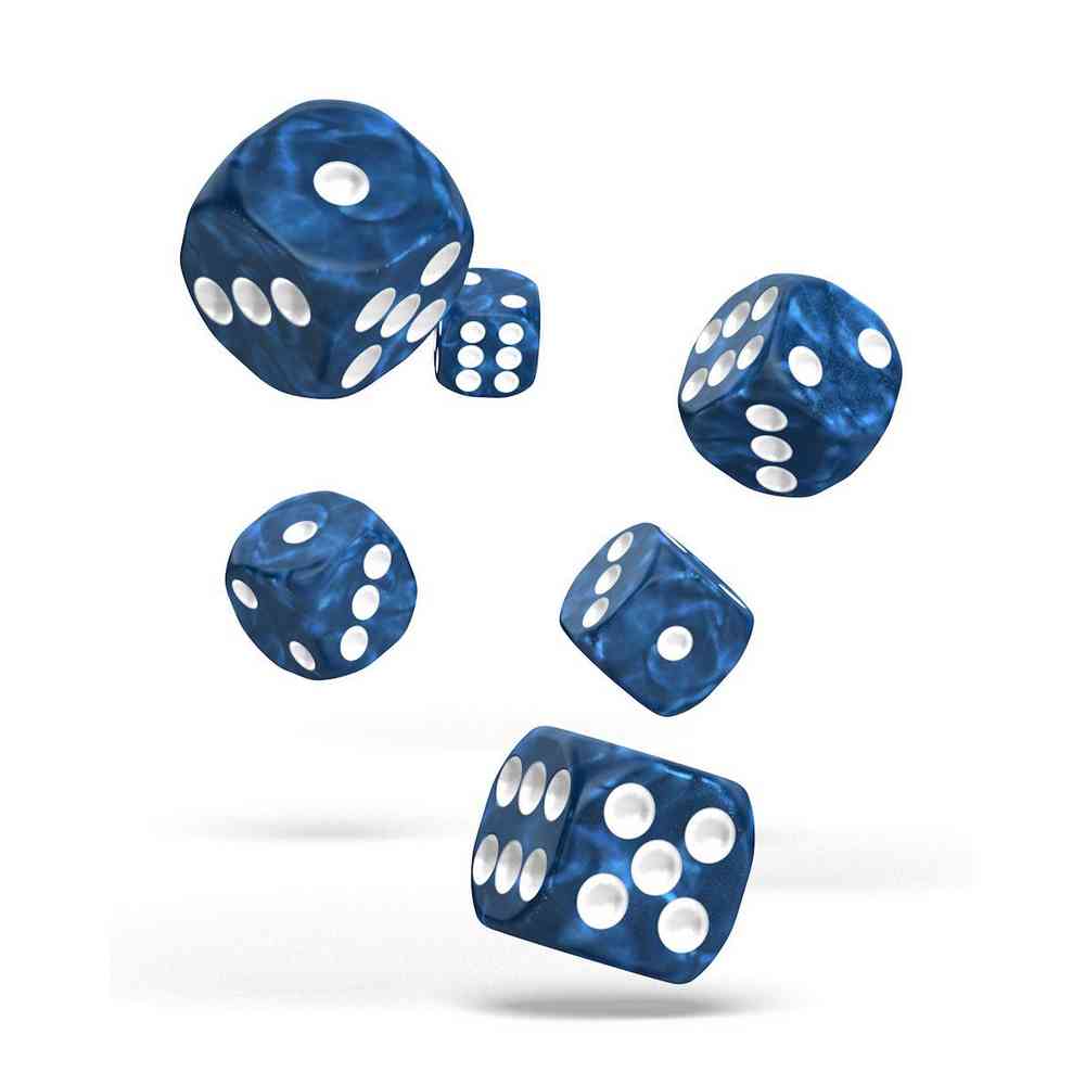 KOCKICE OAKIE DOAKIE DICE D6 16 MM MARBLE - BLUE (12) 