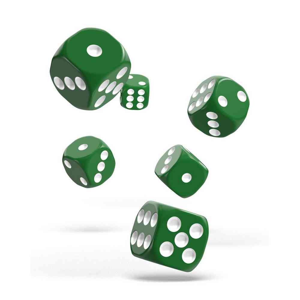 KOCKICE OAKIE DOAKIE DICE D6 16 MM SOLID - GREEN (12) 