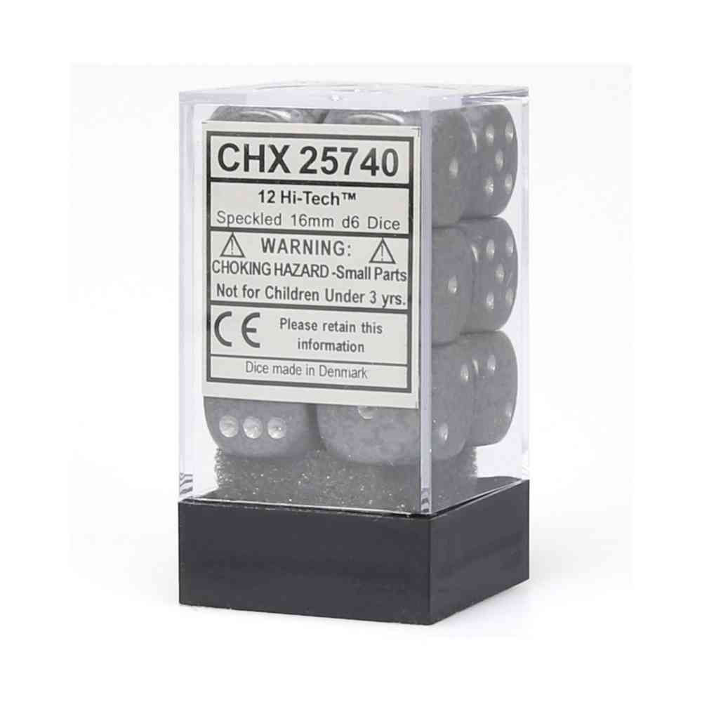 KOCKICE CHESSEX - SPECKLED - HI-TECH - DICE BLOCK 16MM (12)