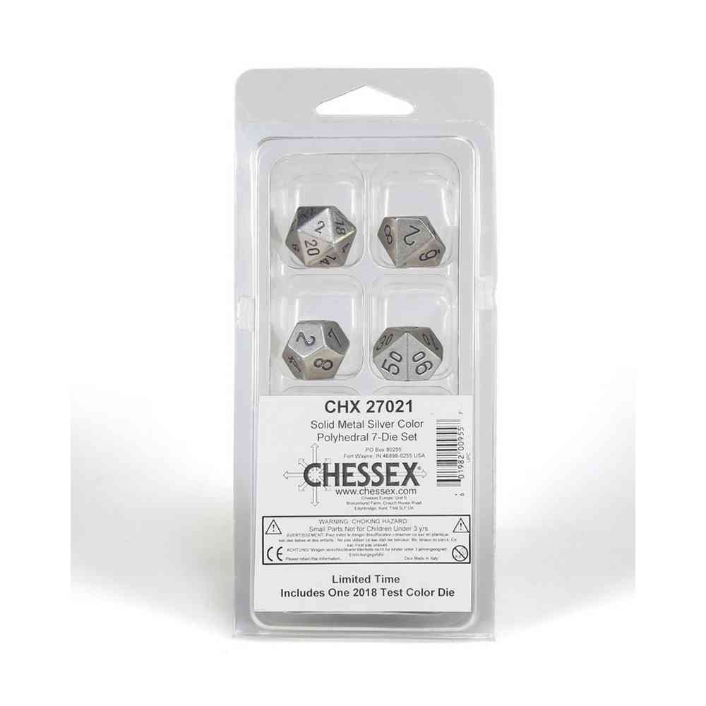 KOCKICE CHESSEX - POLYHEDRAL - SOLID DARK METAL (7) 