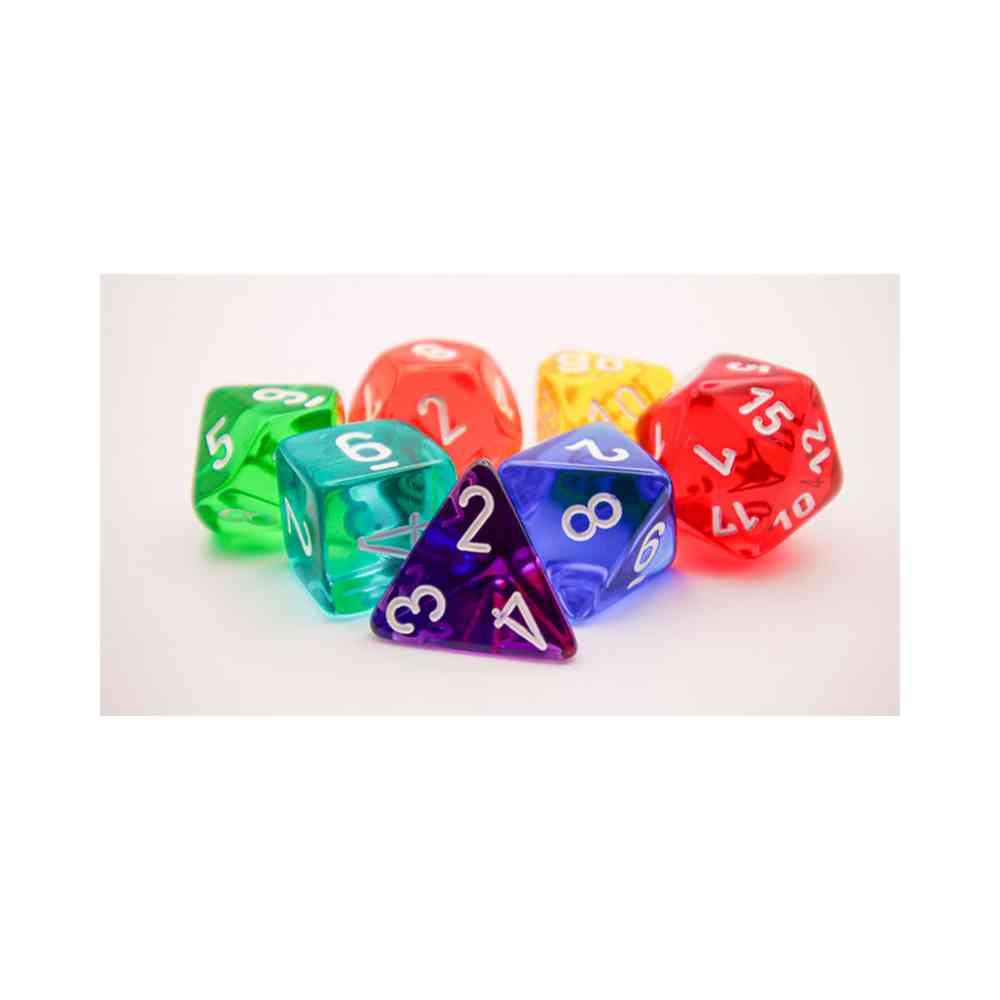 KOCKICE CHESSEX - PRISM TRANSLUCENT - POLYHEDRAL 7-DIE SET 