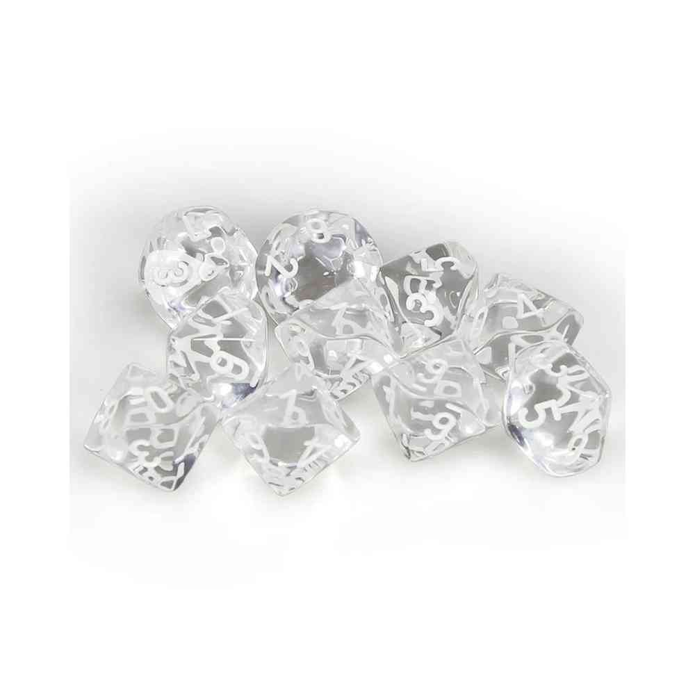 KOCKICE CHESSEX - TRANSLUCENT - CLEAR & WHITE (10) 