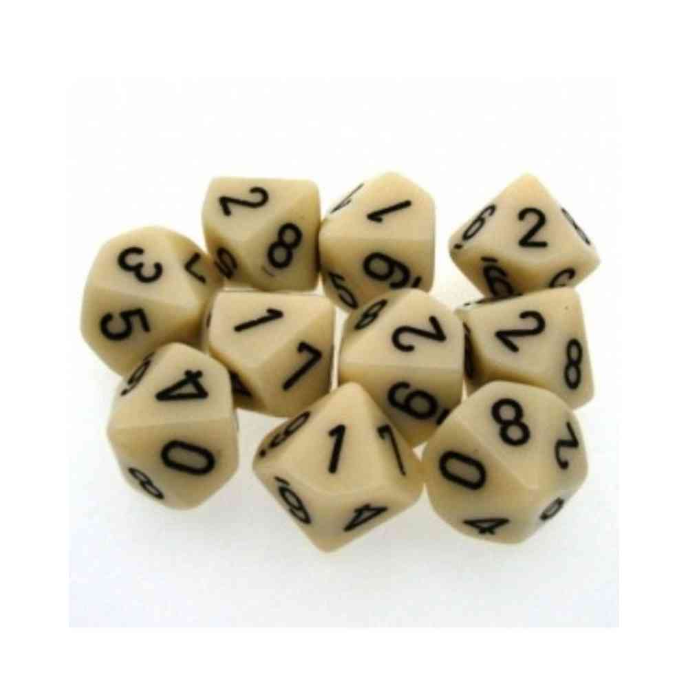 KOCKICE CHESSEX - OPAQUE - IVORY & BLACK - (10) 