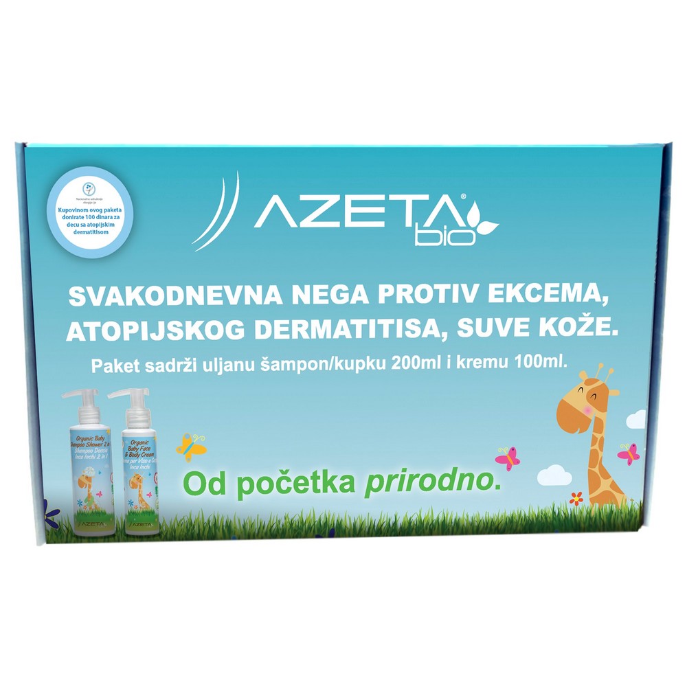 AZETA BIO ORGANSKI PAKET ZA EKCEM, DERMATITIS I SUVU KOŽU (ULJANI ŠAMPON/KUPKA 2 