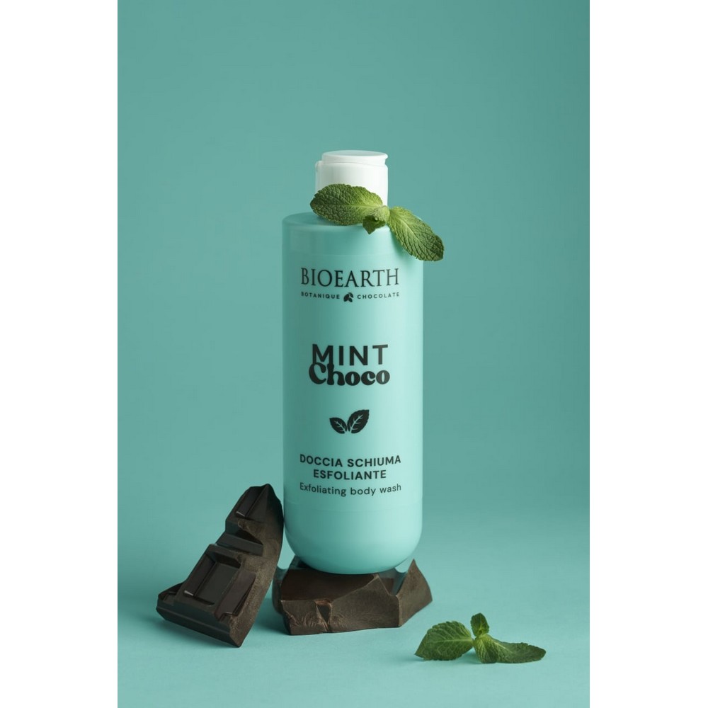BIOEARTH GEL ZA TUŠIRANJE SA PRIRODNIM SKRABOM - MINT/ČOKO 250ML 