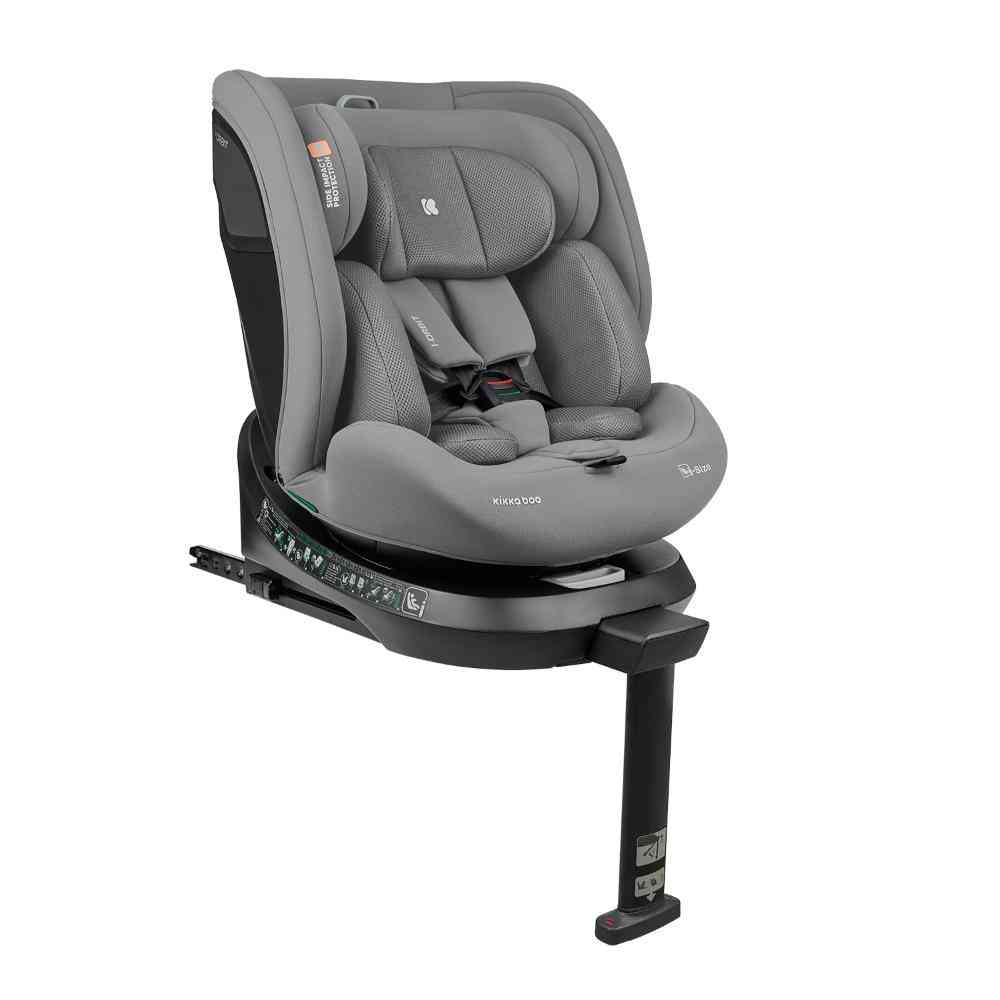KIKKA BOO AUTO SEDISTE I-SIZE (40-150 CM) I-ORBIT LIGHT GREY 