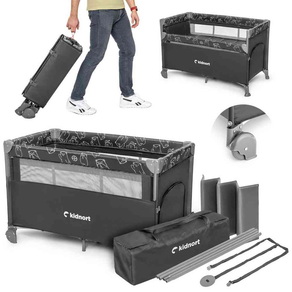 KIDNORT NASTE PRENOSIVI KREVETAC DARK GREY MÉLANGE 