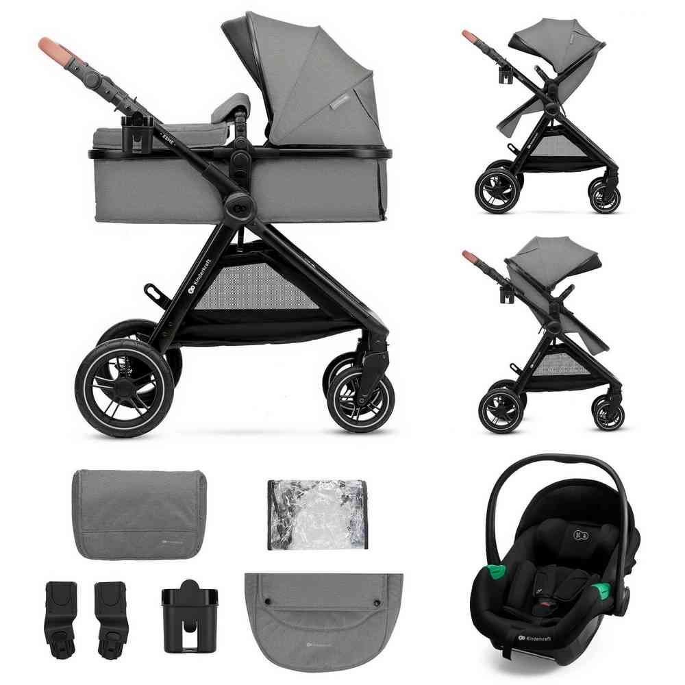 KINDERKRAFT ESME PRO KOLICA ZA BEBE 3U1 GRAY 