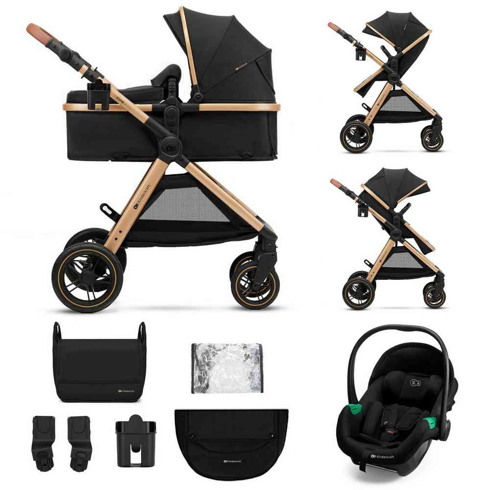 KINDERKRAFT ESME PRO KOLICA ZA BEBE 3U1 PURE BLACK 