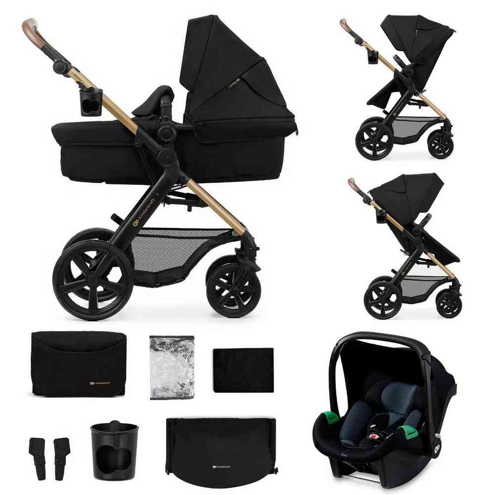KINDERKRAFT MOOV 2 KOLICA ZA BEBE 3U1 PURE BLACK 