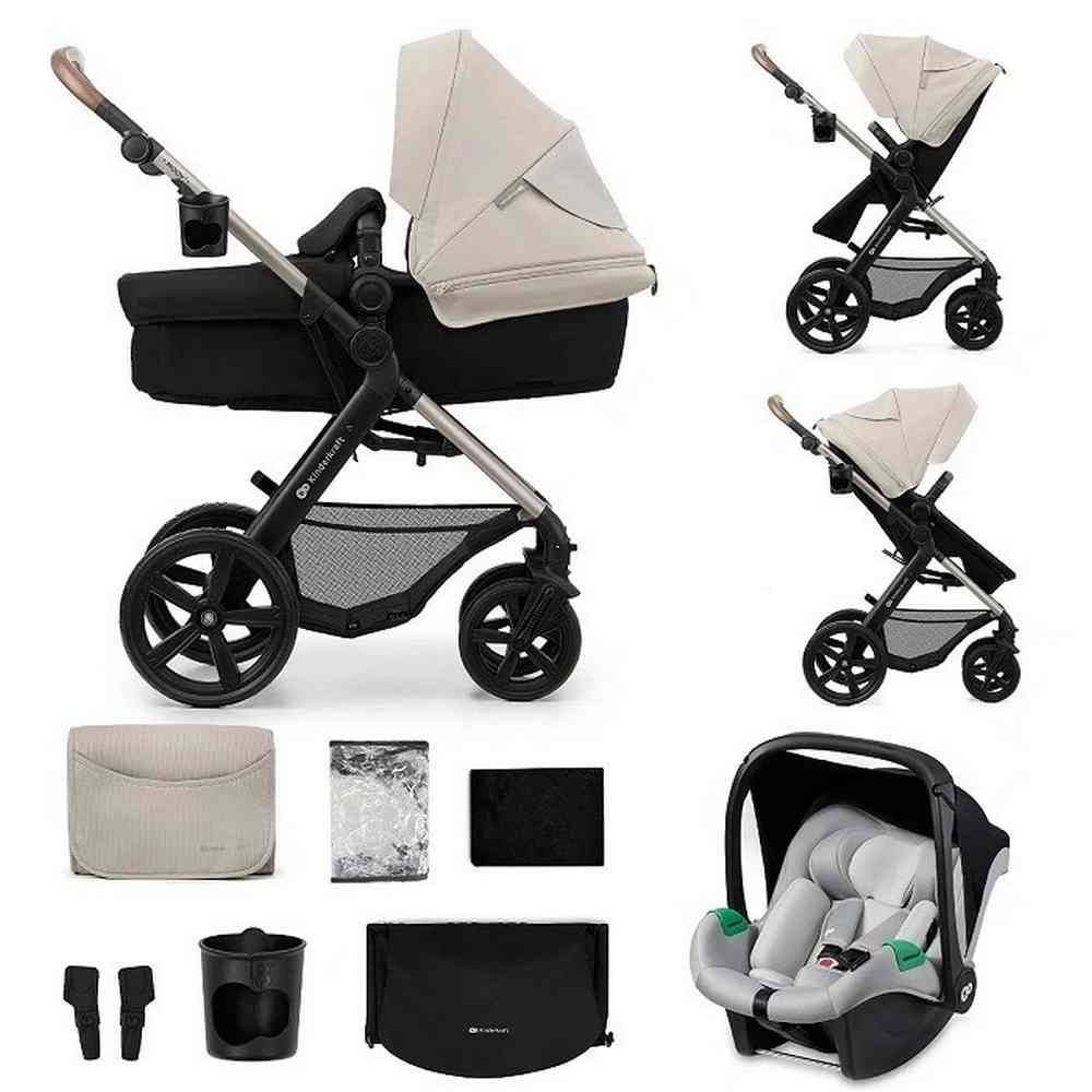 KINDERKRAFT KOLICA ZA BEBE SET 3U1 MOOV 2 SIVA 
