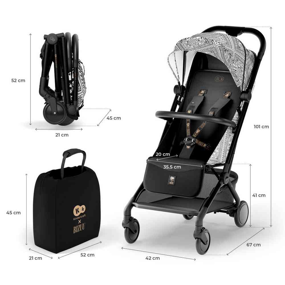 KINDERKRAFT KOLICA PILOT 2 BIZUU LUNAR BLACK 