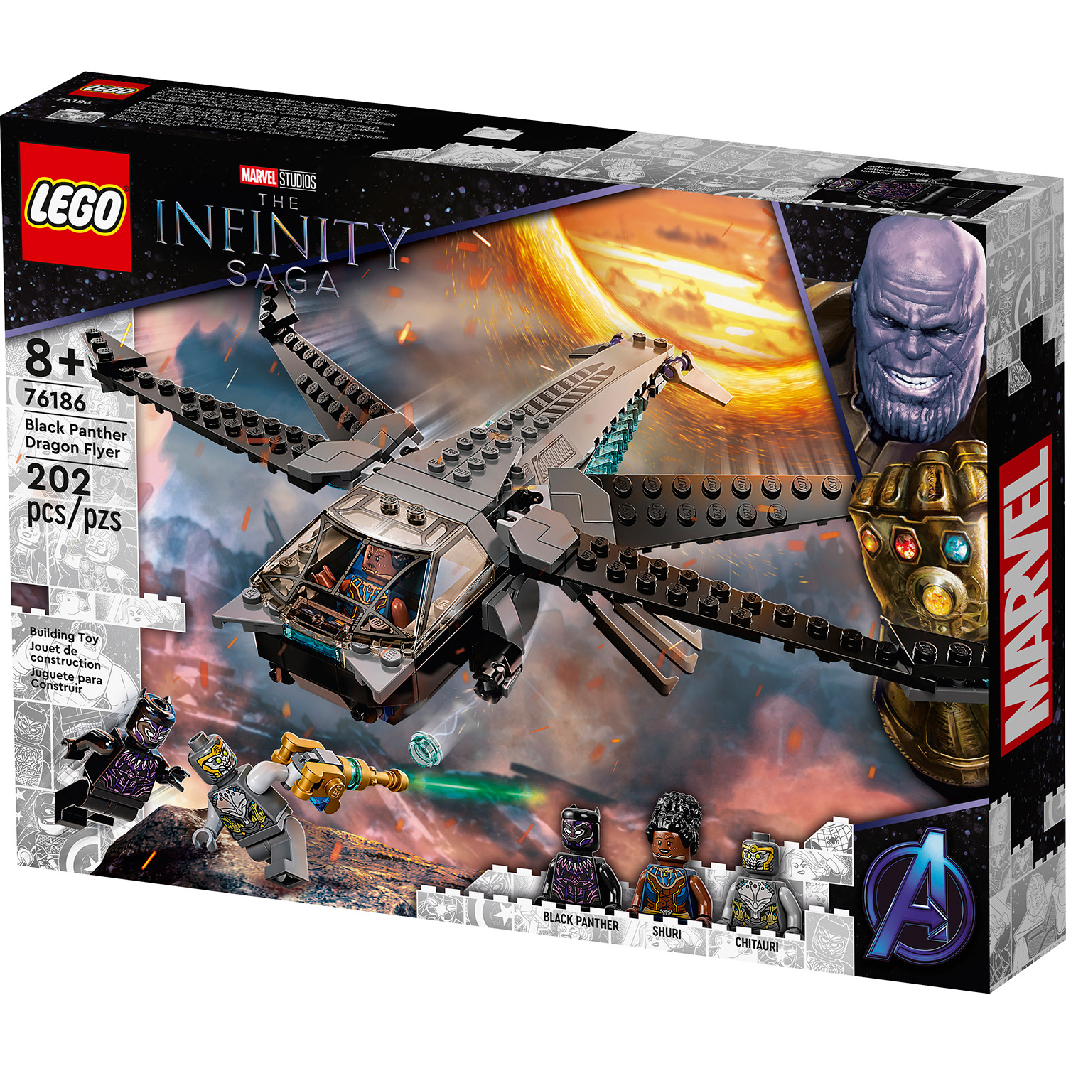 LEGO SUPER HEROES BLACK PANTHER DRAGON FLYER 