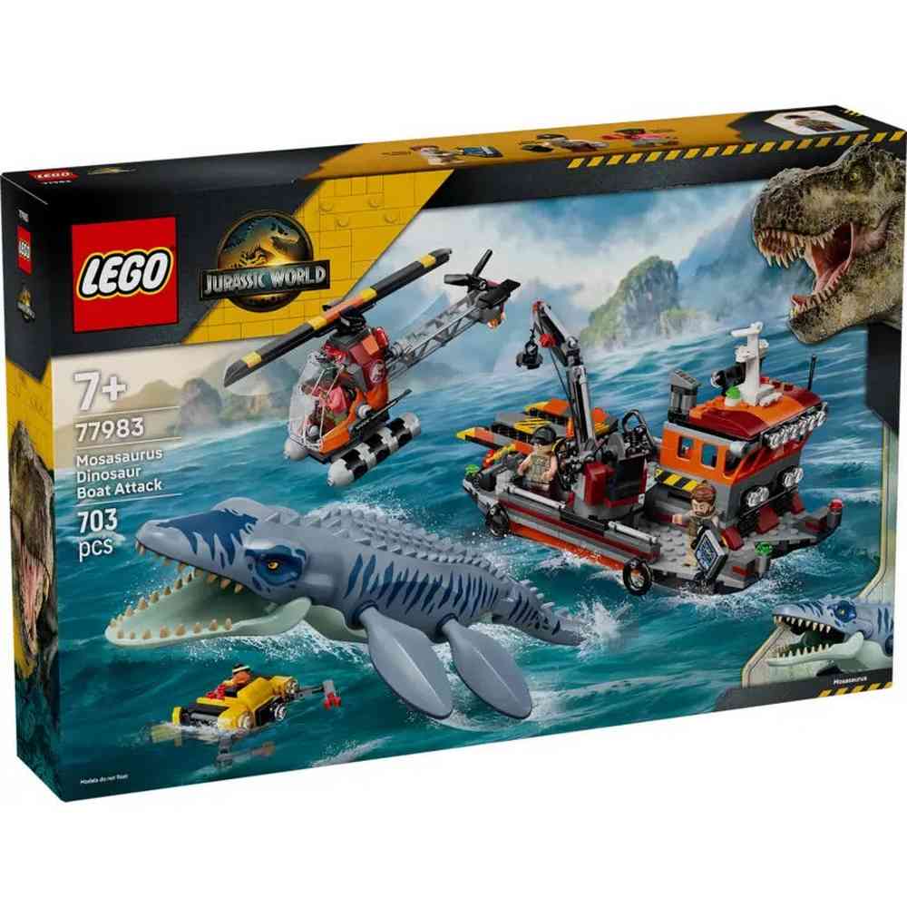 LEGO JURASSIC WORLD MOSASAURUS DINOSAUR BOAT ATTACK 