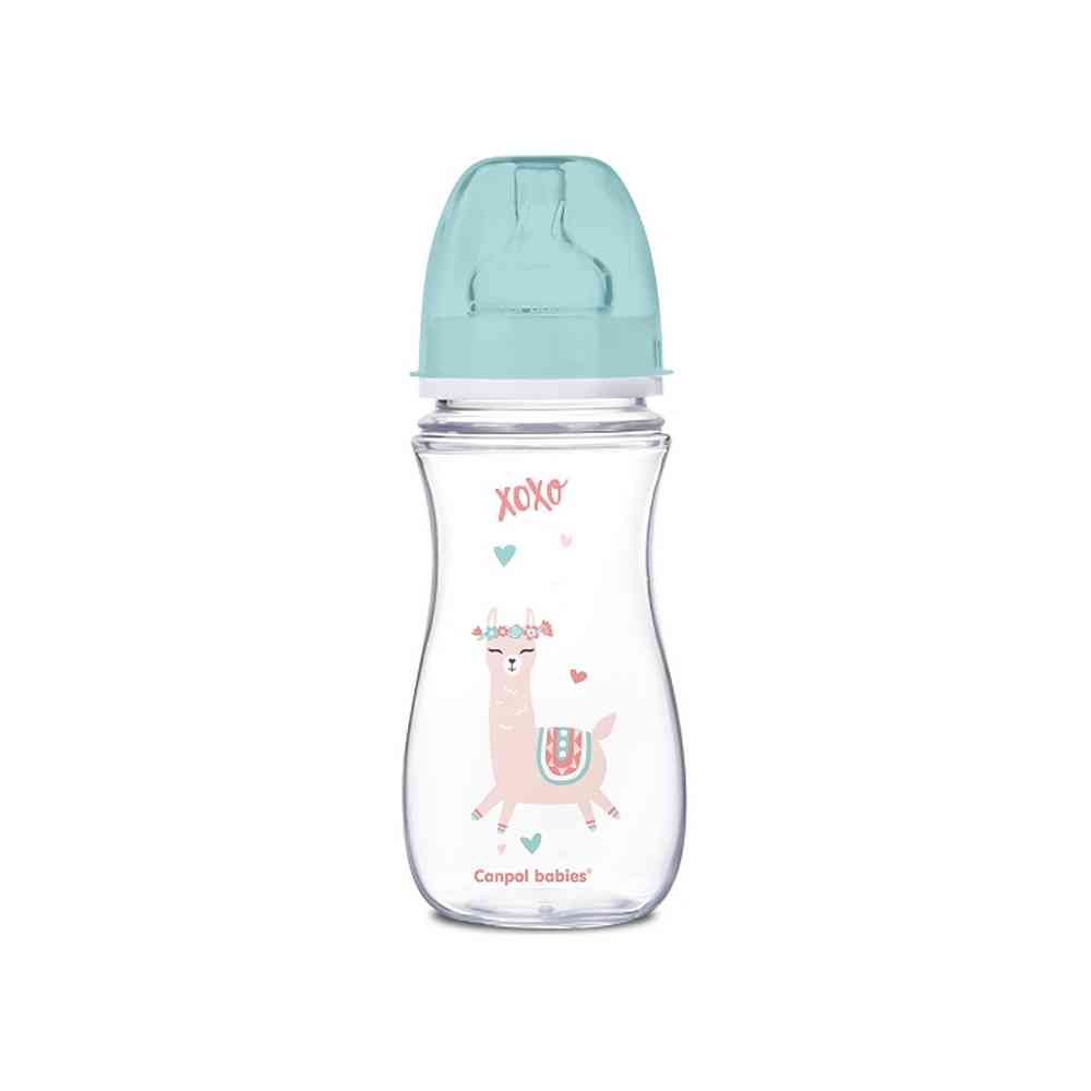 CANPOL BABIES FLASICA 300ML SIROKI VRAT, ANTIKOLIK - EASY START- EXOTIC ANIMALS