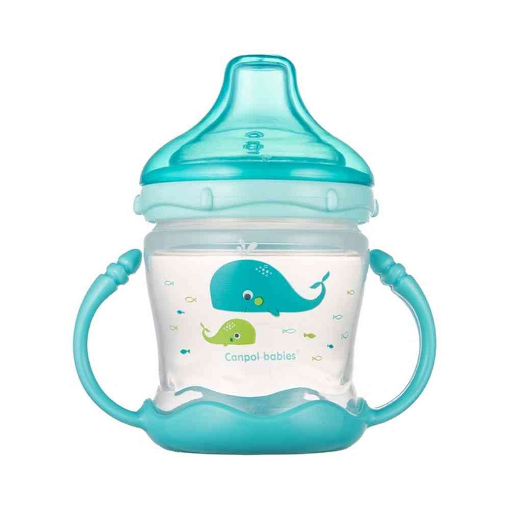 CANPOL BABIES SOLJA LOVE&SEA 180ML SA SILIKONSKIM KLJUNOM (57/300) - BLUE