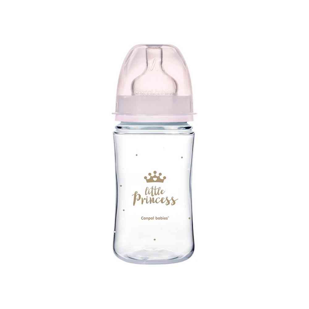 CANPOL BABIES FLASICA 240ML SIROKI VRAT, PP - ROYAL BABY 35/234 PINK