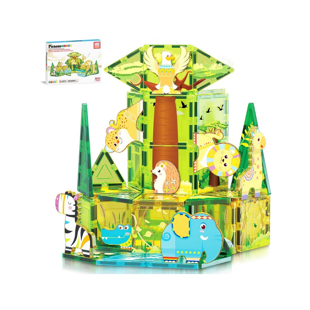 PICASSO TILES MAGNETNE KOCKE SAFARI SET SA 8 ZIVOTINJA 