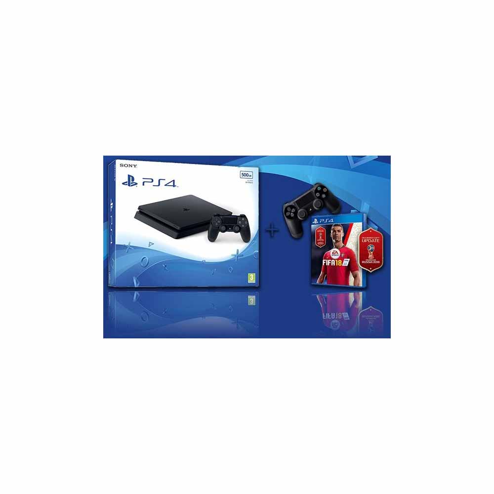 PLAYSTATION KONZOLA PS4 500GB CRNA + PS4 DUALSHOCK CRNI + FIFA 18 