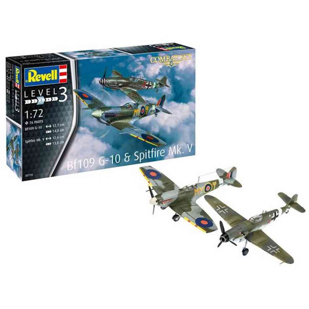 REVELL MAKETA COMBAT SET MESSERSCHMITT BF109G-10 & SPITFIRE MK.V 