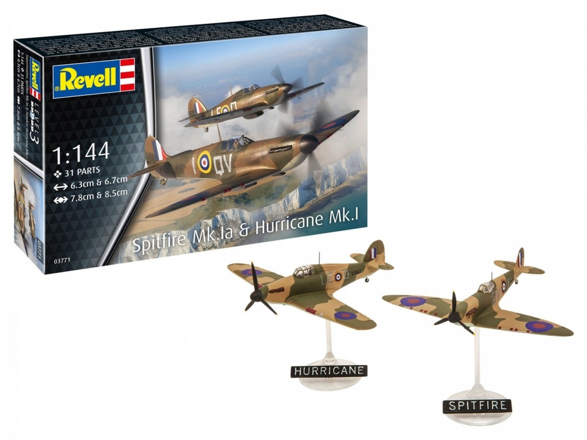 REVELL MAKETA SUPERMARINE SPITFIRE MKIA AND HAWKER HURRICANE MKI