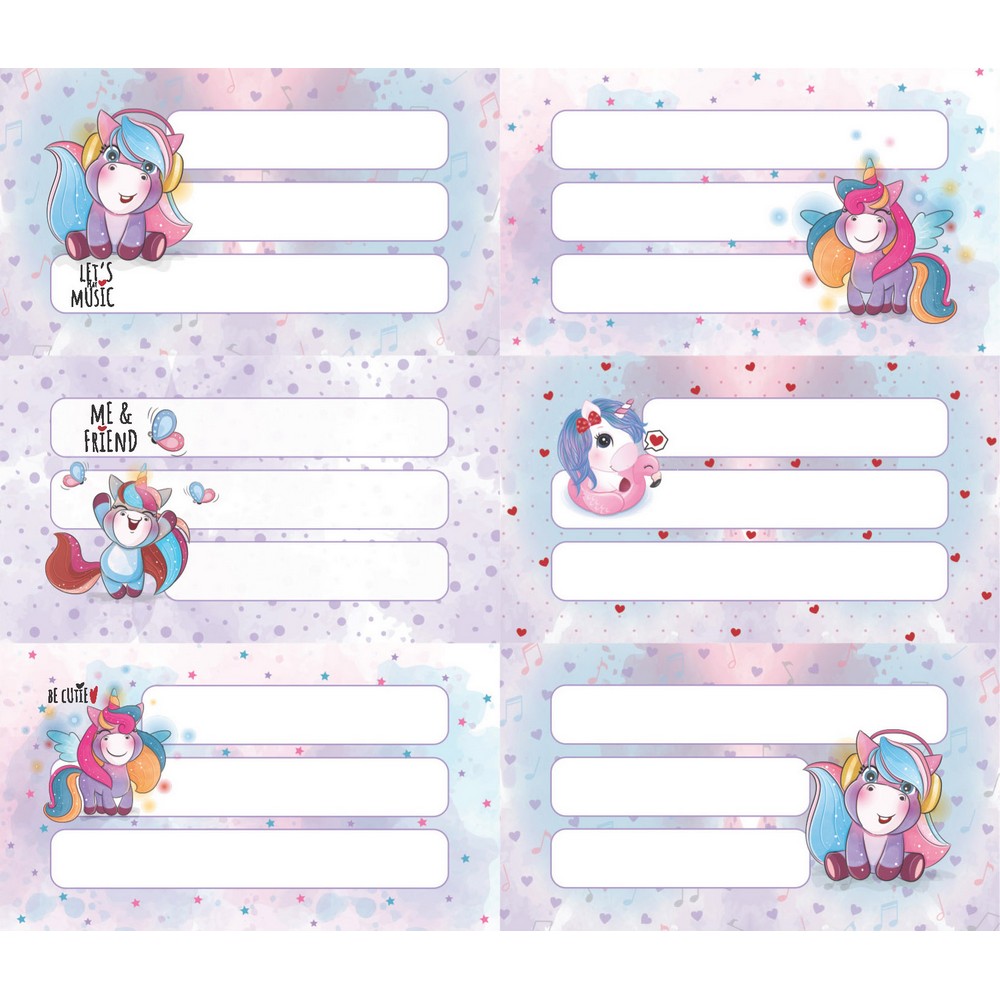 SAVPO NALEPNICE ZA SVESKE 1/30, UNICORNS 