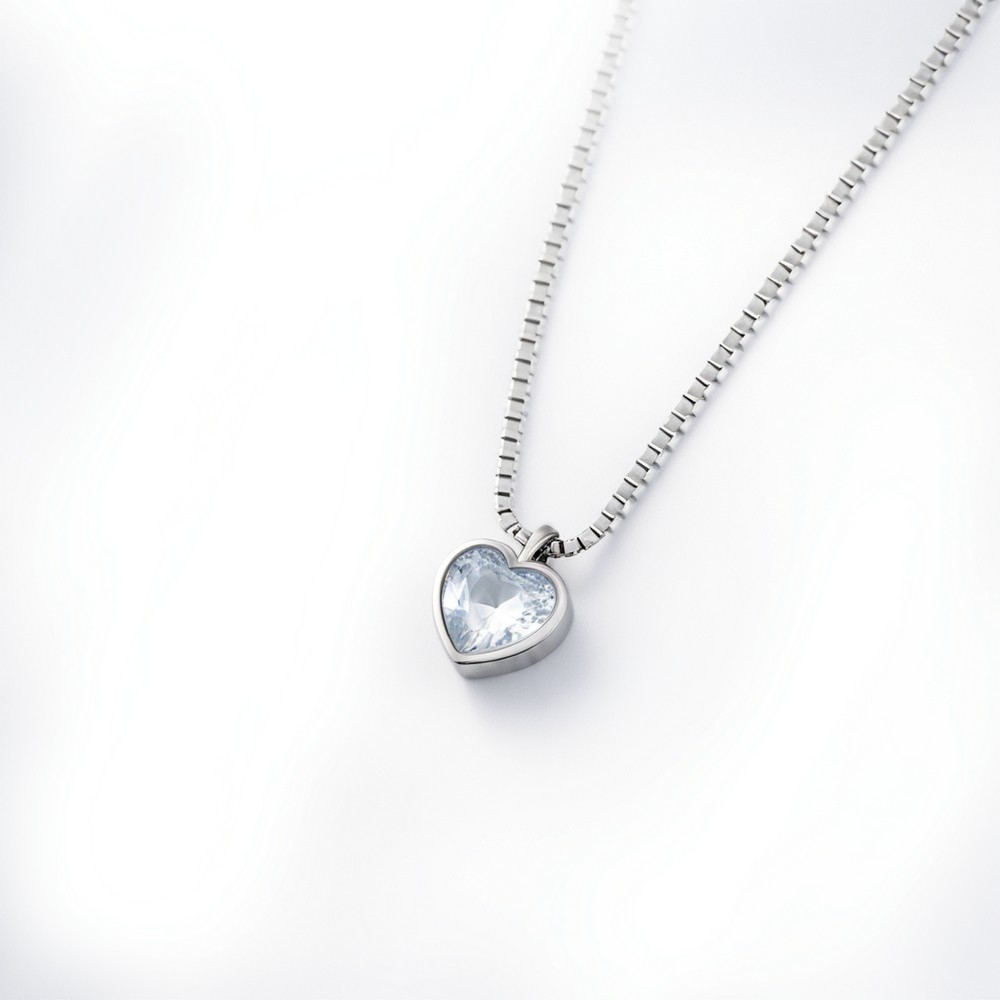 SILVER LINE OGRLICA BELO KRISTALNO SRCE 