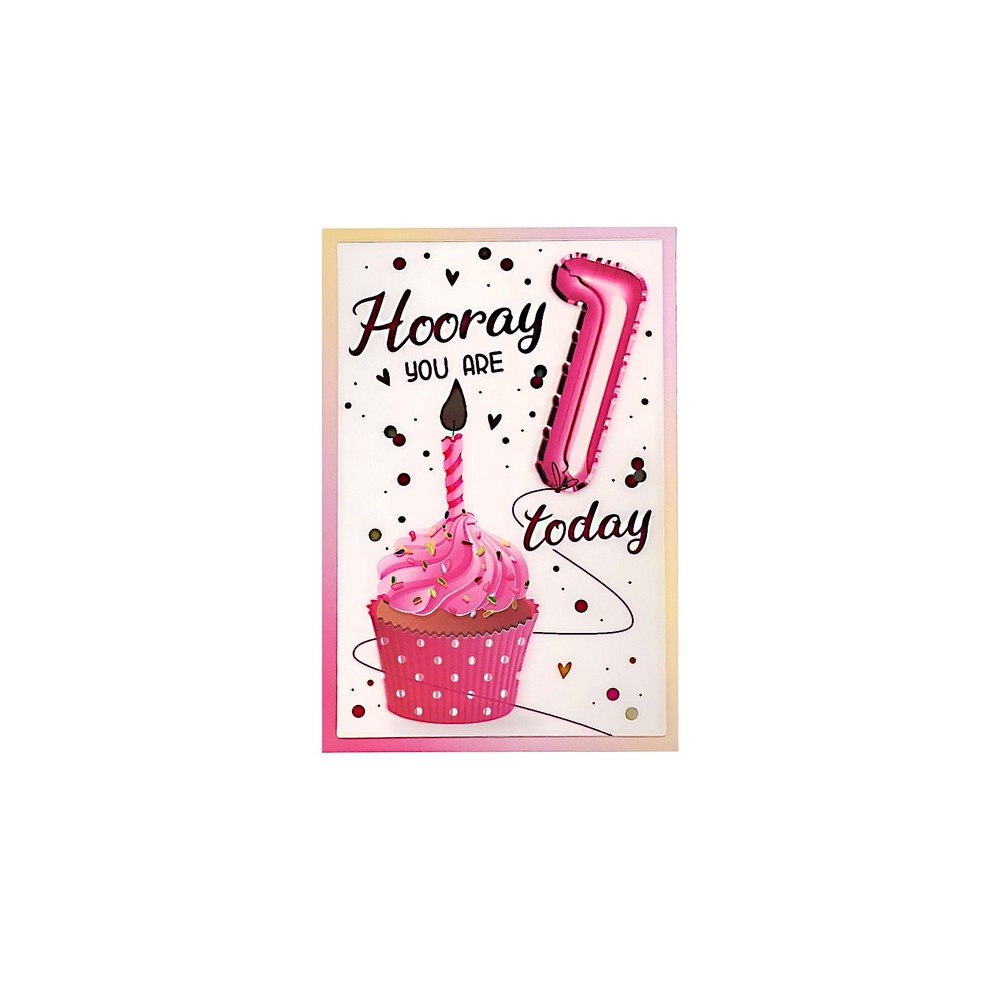 CESTITKA 3D HOOREY HOORAY YOU ARE 1 TODAY (GIRL)
