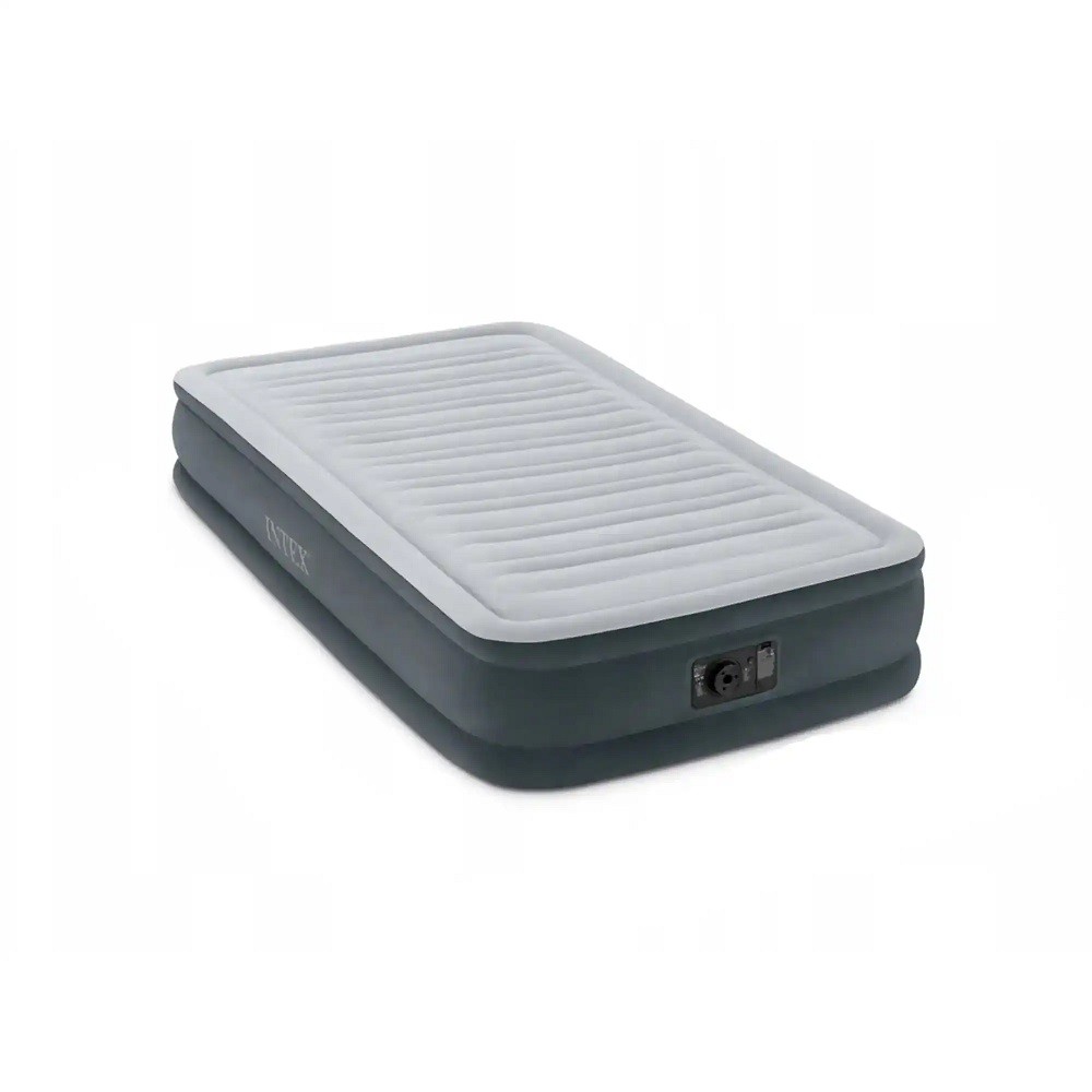 INTEX KREVET NA NADUVAVANJE COMFORT TWIN SIZE SA USB PUMPOM SIVI 
