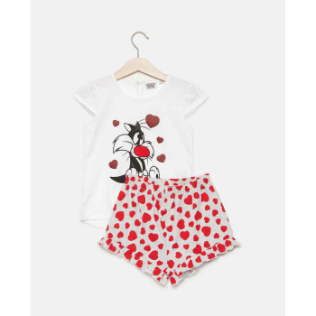 BLUKIDS PIDZAMA SHORT PYJAMAS 2/8 BIANCO/GRIGI 