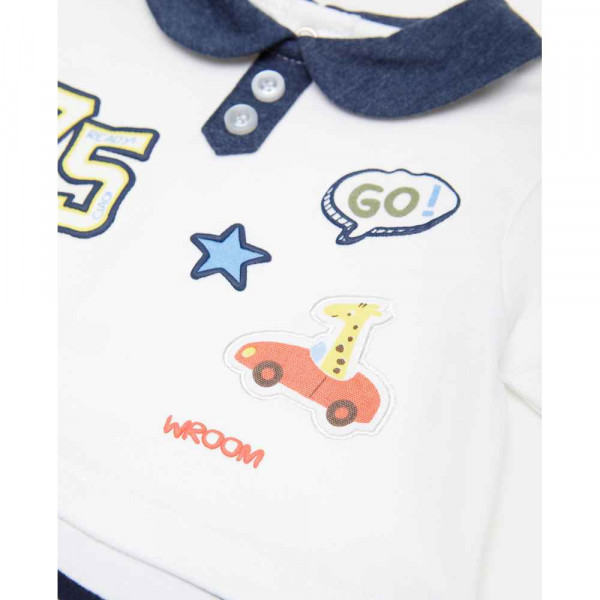 BLUKIDS ZEKA BAB BOY BLU WHITE/ LGHT.GREY MEL