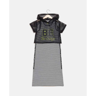 BLUKIDS HALJINA DRESS Y/D STRIPES 