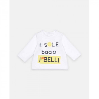BLUKIDS MAJICA DUG RUKAV TSHIRT BOY IL SOLE BACIA. WHITE 