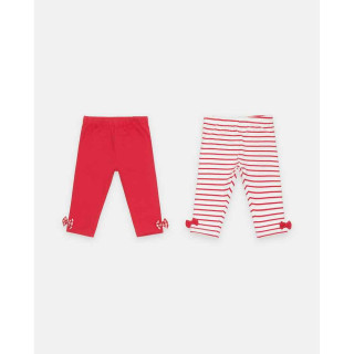 BLUKIDS PANTALONE BIPACK LEGGING GIRL LIPSTICKRED/YDS 