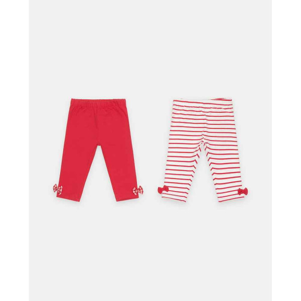 BLUKIDS PANTALONE BIPACK LEGGING GIRL LIPSTICKRED/YDS 