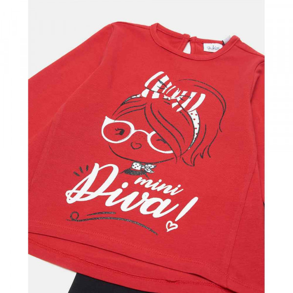 BLUKIDS TRENERKA KOMPLET JOGGING SET TANGORED+BLACKBEAUTY