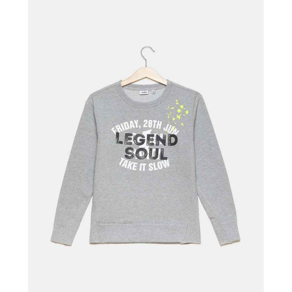 BLUKIDS DUKSERICA ROUND NECK MD GREY MEL 5