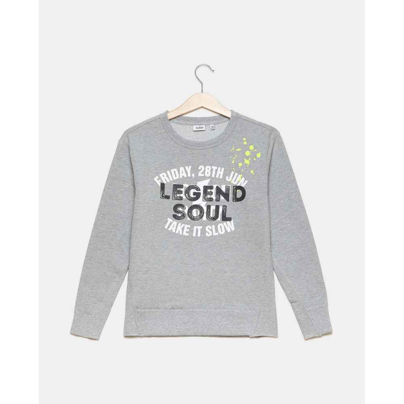 BLUKIDS DUKSERICA ROUND NECK MD GREY MEL 5