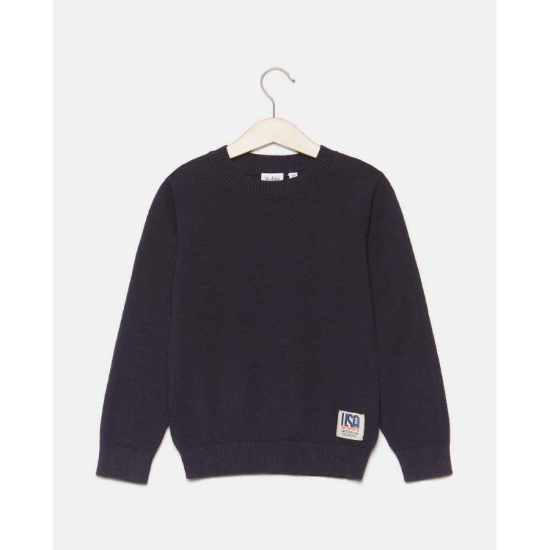 BLUKIDS DZEMPER ROUND NECK MARITTIME BLUE