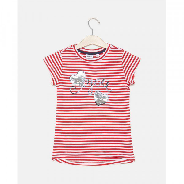 BLUKIDS MAJICA KRATAK RUKAV T-SHIRT S/S Y/D STRIPES RED/WHIT