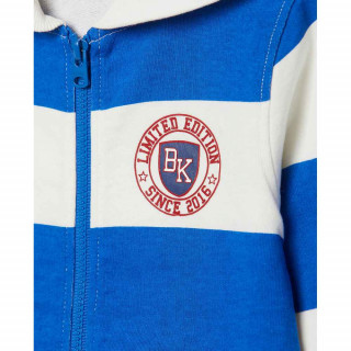 BLUKIDS DUKSERICA FULL ZIP WITH HOOD LT BLUE STRIPEDWHITE