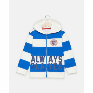 BLUKIDS DUKSERICA FULL ZIP WITH HOOD LT BLUE STRIPEDWHITE 