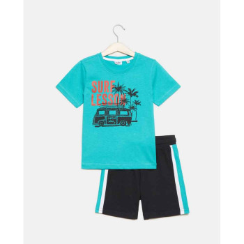 BLUKIDS TRENERKA KOMPLET  JOG SET EMERALD/TAUPE GREY 