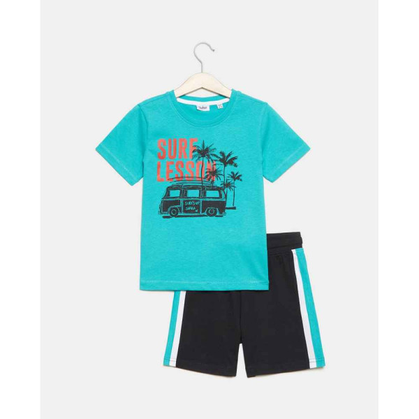 BLUKIDS TRENERKA KOMPLET JOG SET EMERALD/TAUPE GREY