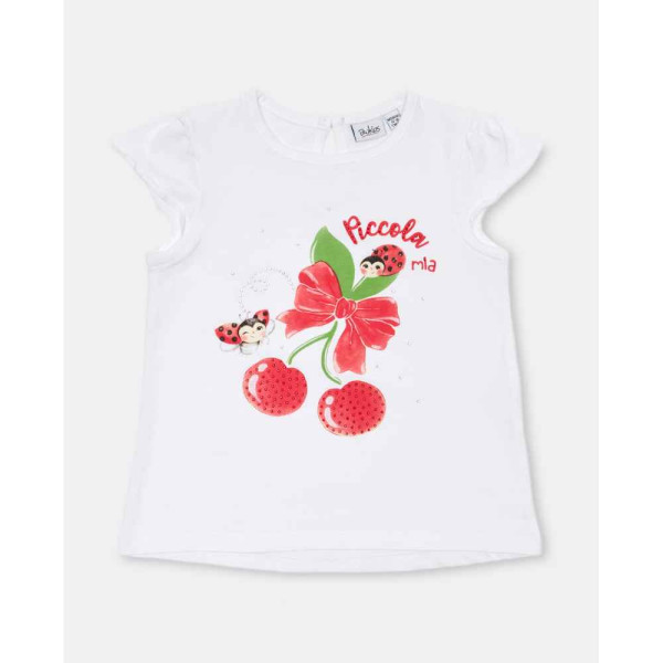 BLUKIDS MAJICA KRATAK RUKAV TSHIRT W/STRASS BRILLIANT WH