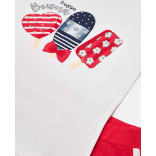 BLUKIDS TRENERKA KOMPLET JOGGING SET BRIL.W./POISETTIA